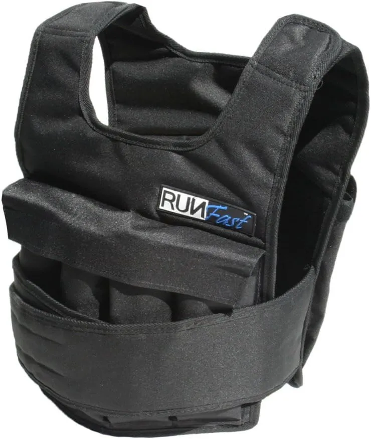 RUNmax Pro 12LBS-60LBS Weighted Vest with Shoulder Pads Option